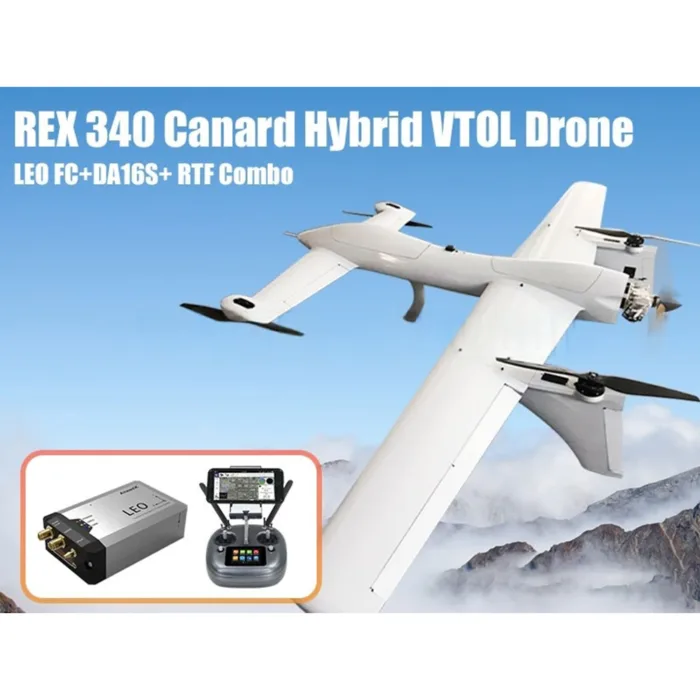 Foxtech REX 340 Canard Hybrid VTOL Drone (REX 340 LEO-2+DA16S+ RTF Combo) - Image 4