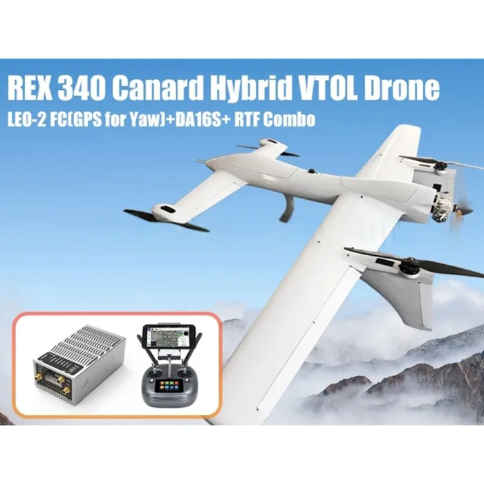 Foxtech REX 340 Canard Hybrid VTOL Drone (REX 340 LEO-2+DA16S+ RTF Combo) - Image 5