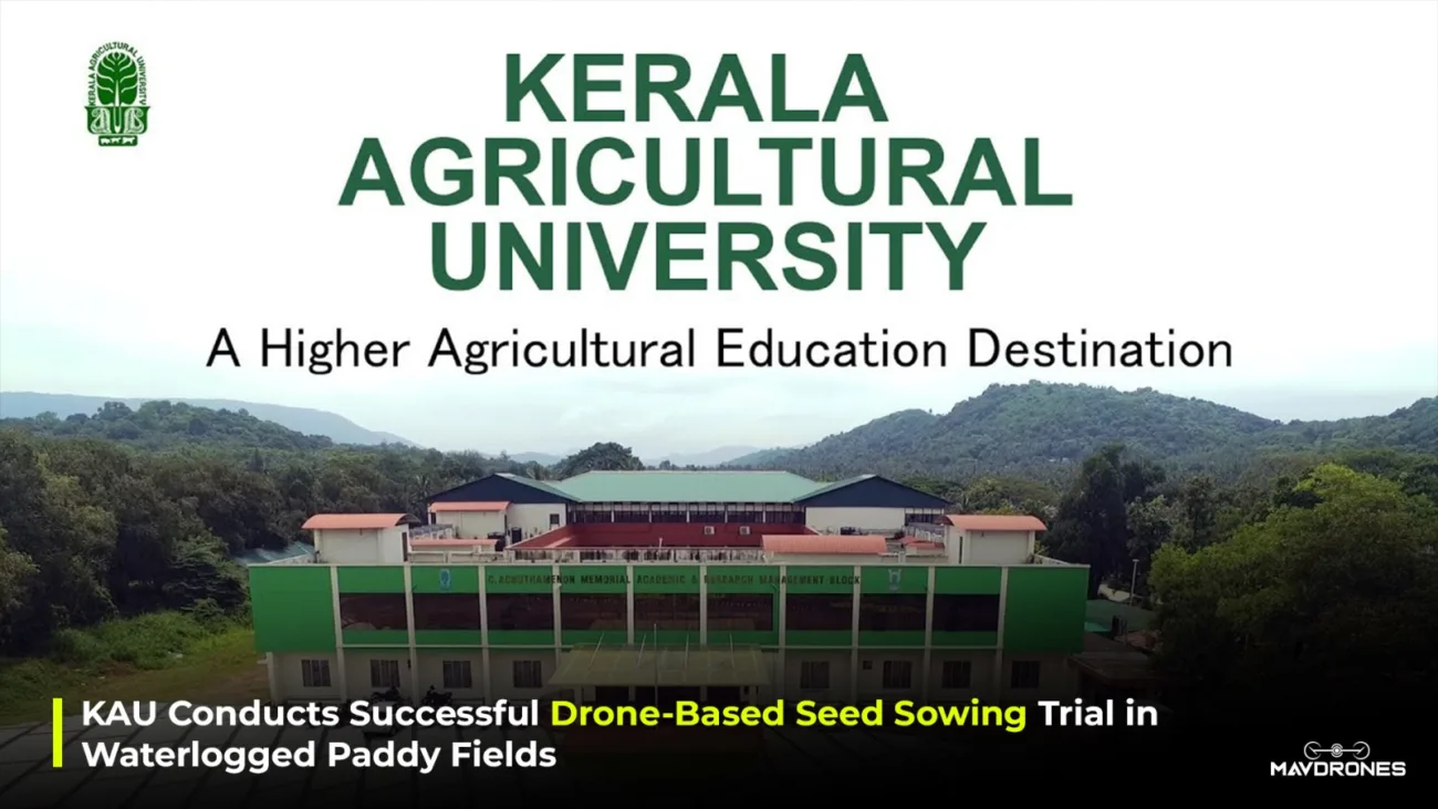 KAU Conducts Successful Drone-Based Seed Sowing Trial in Waterlogged Paddy Fields