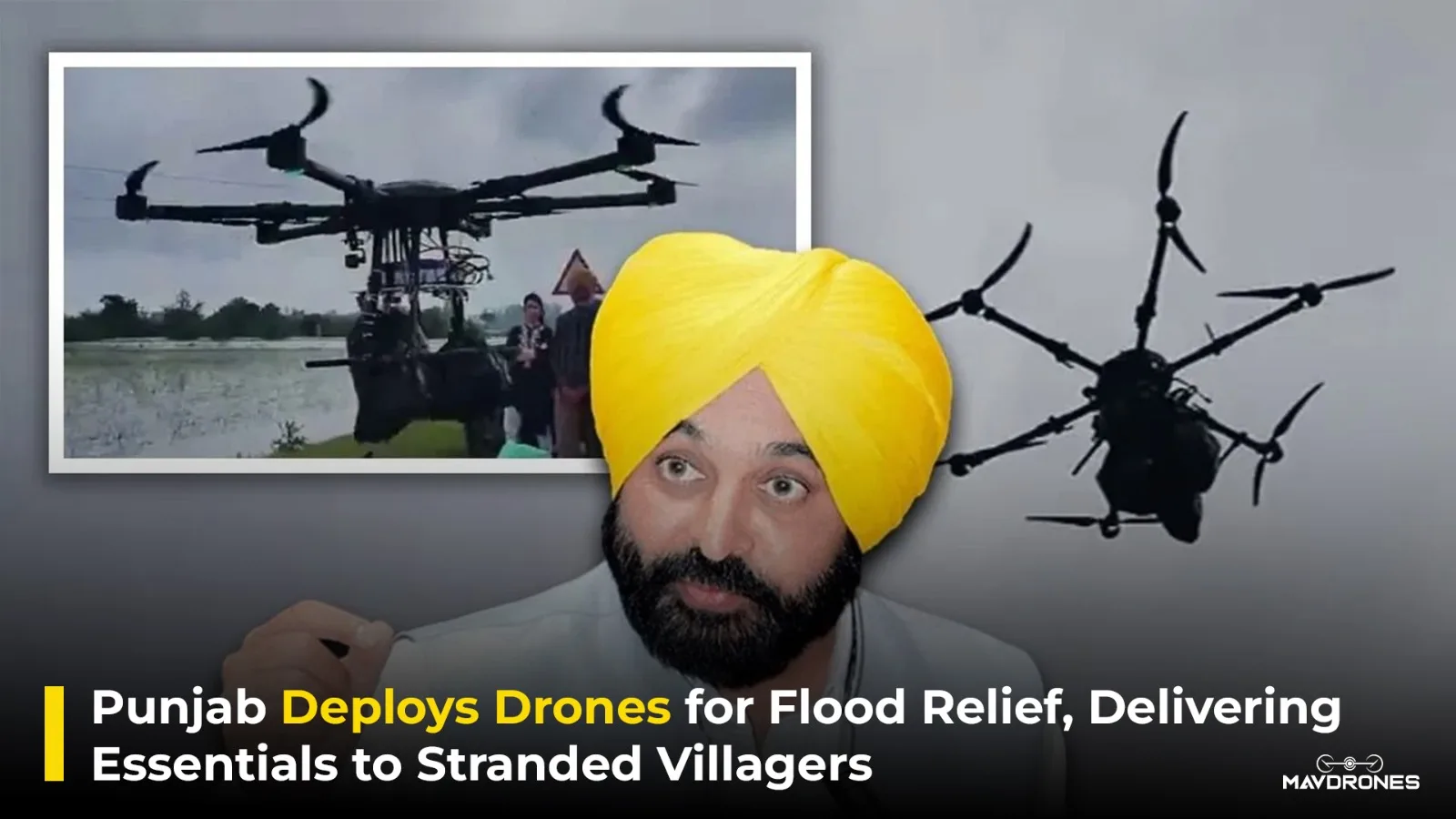Punjab Deploys Drones for Flood Relief, Delivering Essentials to Stranded Villagers