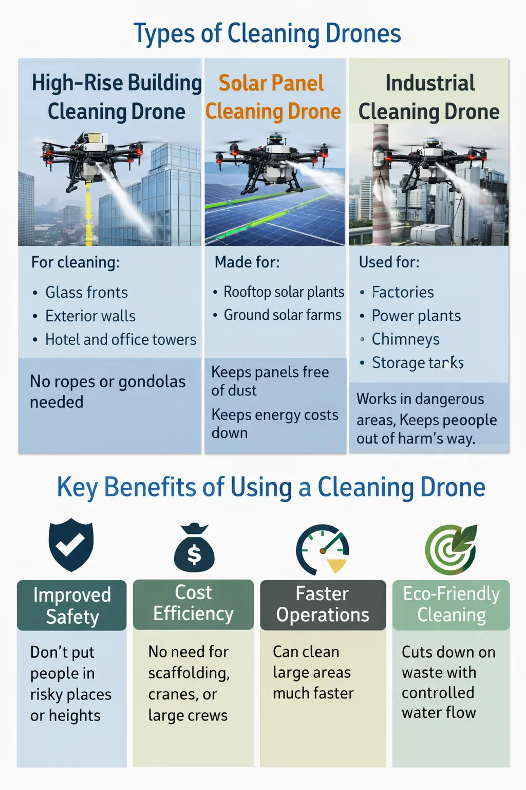 types of cleaning drones