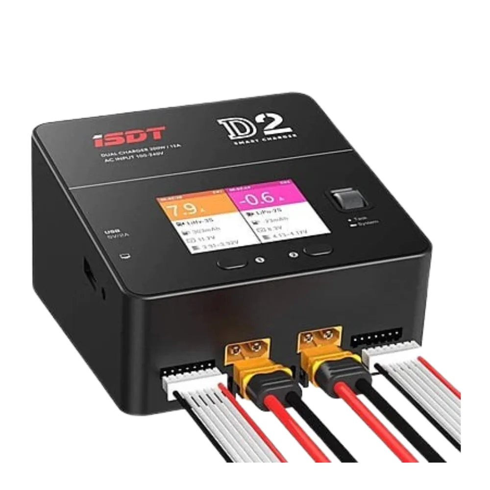ISDT D2 MARK II デュアルチャージャー 200W ISDT D2 Mark II Dual Channel AC Smart Charger - 200W 12A (1-6S