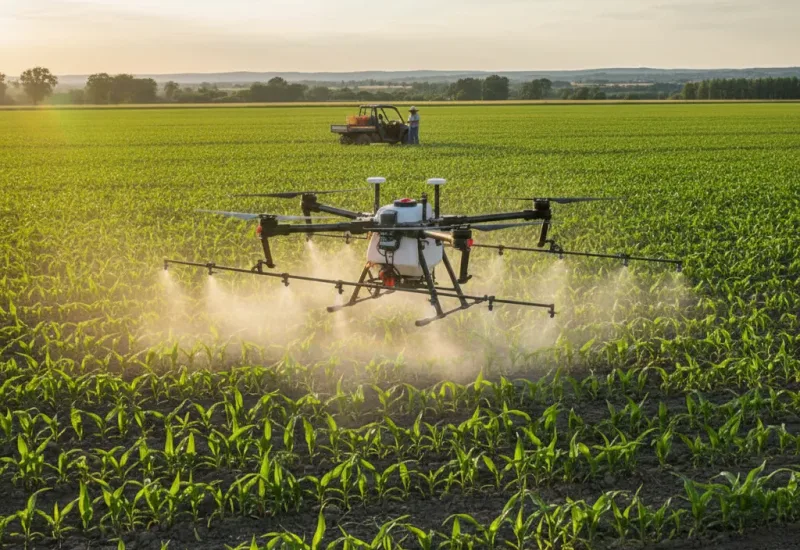 Crop-spraying-with-agri-drone Crop-spraying-with-agri-drone