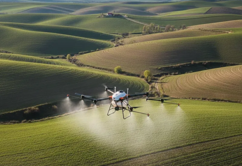 Uneven and hilly terrain spraying with drone Uneven and hilly terrain spraying with drone